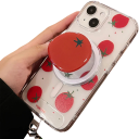 Suporte magnético para telefone para iPhone 15 Suporte de design com motivo de tomate Forte fixação magnética para mesa e em casa 2