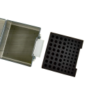 Suporte para baterias para 32x AA e 40x AAA Baterias Cor neutra Organizador de armazenamento com compartimentos para armazenamento seguro e organizado de baterias 4