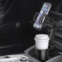 Suporte para bebida e telemóvel de carro 2 em 1 Rotativo a 360° Para telefones de 4,8 a 10 cm Bebidas até 7,2 cm ABS e PC Preto Organizador de carro 3