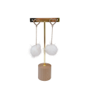 Suporte para brincos T-forma suporte metálico para joias com base de madeira 16,8 × 7,6 cm organizador de brincos e pequenas joias 1