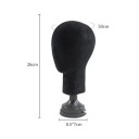 Suporte para perucas com base 26 cm Altura, circunferência da cabeça 50 cm, adequado para bonés, chapéus, salões de cabeleireiro 3
