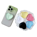 Suporte para telefone com motivo de coração para iPhone 14 Pro e Samsung Suporte universal para telemóvel Suporte decorativo estiloso 4