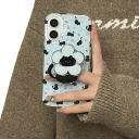 Suporte para telefone para iPhone 16 e Samsung Suporte de plástico com motivo de gato com flor Suporte elegante para mesa 2