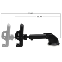 Suporte para telemóvel de carro com ventosa Braço telescópico 12,2–23,7 cm Junta rotativa 360° Ângulo ajustável Painel de instrumentos Vidro 4