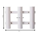Suporte para varas de pesca 3 posições suporte leve em plástico aproximadamente 31 × 22,5 cm organizador portátil para equipamento de pesca 3