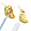 Suporte portátil para escova de dentes 9x4 cm Capa de proteção de viagem Capa de plástico fofa em forma de banana para escova de dentes Caminhadas Camping 4