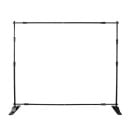 Suporte telescópico para fundo ajustável 300×240 cm estrutura em alumínio base em ferro preta para fotografia e banners publicitários 1