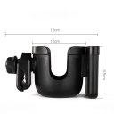 Suporte universal 2 em 1 para garrafa e telefone para carrinho Preto Suporte ajustável 360° Suporte rotativo para bebida e telemóvel 3