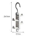 Suporte vertical multifuncional em plástico 26,5 x 10,5 cm com 4 ganchos Capacidade 5 kg Economia de espaço Organização de cozinha e casa de banho 3