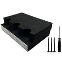 Support d'arme 3 emplacements dimensions compactes 20×18×3 cm mousse EVA support noir pour un rangement clair et sécurisé des pistolets 2