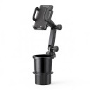 Support de boisson et de mobile pour voiture 2 en 1 Rotatif à 360° Pour téléphones de 4,8 à 10 cm Boissons jusqu'à 7,2 cm ABS et PC Noir Organiseur 1