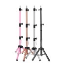 Support de perruques réglable jusqu'à 140 cm avec tête rotative, acier inoxydable, trépied stable pour salons de beauté 1