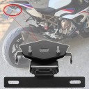 Support de plaque pour BMW S1000RR 2019-2023 et S1000R 2021-2023 Court réglable avec éclairage LED Aluminium CNC Noir Accessoires de moto 5