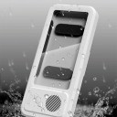 Support de téléphone étanche pour salle de bain avec haut-parleur Bluetooth 360° rotation écran tactile 11 x 24,5 x 4,4 cm blanc mural 5