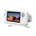 Support de téléphone étanche pour salle de bain avec haut-parleur Bluetooth 360° rotation écran tactile 11 x 24,5 x 4,4 cm blanc mural 6