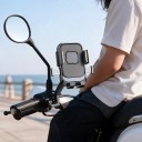 Support de téléphone pour rétroviseur de moto et de scooter avec verrouillage rapide Rotatif 360° Rotule Pour téléphones de 4,7 à 7,1 pouces 10 x 12 x 2