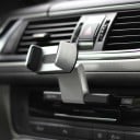 Support de téléphone pour voiture dans le slot CD Universel Mâchoires extensibles Rotatif en hauteur et en largeur Argent et noir Pour navigation 2