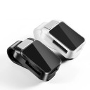 Support de voiture pour lunettes, cartes et billets sur le pare-soleil en plastique ABS rigide, noir ou blanc, installation facile, utilisation pratique 2
