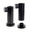 Support en aluminium pour canne à pêche avec vis 2 pièces ensemble 76 mm support de canne construction solide noir pour fixer la canne lors de la pêche 4