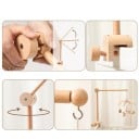 Support en bois pour jouets suspendus 8,5 x 7 x 32 x 4,9 x 32 cm, à fixer au lit, idéal pour suspendre en toute sécurité des jouets et des décorations 3