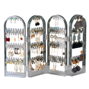 Support en plastique pour boucles d'oreilles et bijoux organisateur pliable avec 4 portes 28 × 10 cm support pour boucles d'oreilles 2