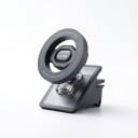 Support magnétique pour mobile Tesla Model 3 Highland 2024 et Model Y Launch 2025 Rotatif à 360° Base en silicone Noir Anti-vibrations 1
