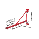 Support mural pivotant pour élévateur électrique HST-750 180° bras télescopique capacité de 150 à 300 kg acier au carbone Rouge 128,5 x 15 x 75,5 cm 2