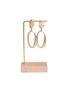 Support pour boucles d'oreilles avec base en bois 11,5 × 6 cm porte-bijoux de table avec barre horizontale organisateur pour exposer des boucles 1