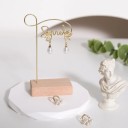 Support pour boucles d'oreilles avec l'inscription Smile base en bois tige en métal 10 × 6,5 × 3 cm support de table pour exposer des boucles d'oreilles 5