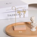 Support pour boucles d'oreilles avec l'inscription Smile base en bois tige en métal 10 × 6,5 × 3 cm support de table pour exposer des boucles 4