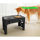 Support surélevé pour chiens avec alimentation lente et bol d'eau résistant aux éclaboussures 43 x 23,3 cm hauteur réglable 31 cm ABS 3