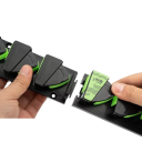 Supporto da parete per canne da pesca 3 sloti 14,5 × 5 × 3,1 cm plastica gomma UV nero verde supporto con colla 3M per riporre le canne 2