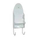 Supporto da parete per ferro da stiro 13,3 x 29,4 cm Organizzatore portatile con 2 ganci in acciaio per accessori Supporto resistente in plastica BPT 5