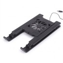 Supporto di raffreddamento portatile per laptop 27 x 21 x 9 cm pieghevole con ventilatore incorporato e altezza regolabile universale nera 2