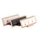 Supporto in bambù per collane con intagli, telaio girevole 27,3 × 10 × 9,5 cm, organizer da tavolo per gioielli per esporre collane 2