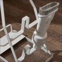 Supporto in metallo per aspirapolvere 40,5 x 24 x 15,3 cm Supporto verticale per aspirapolvere Supporto di stoccaggio universale Bianco 5