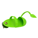 Supporto in plastica per frutta, verdura o osso di seppia per gabbia per uccelli 10,5 x 5,2 cm con posatoio verde di 7,5 cm 2