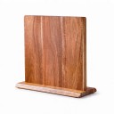 Supporto magnetico per coltelli in legno di acacia 25 x 23,5 cm Blocco per coltelli doppio lato con forti magneti Marrone naturale Per la cucina 3