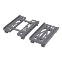 Supporto mobile per case di computer 40 x 20–30 cm con larghezza regolabile e ruote bloccabili in colore grigio per scrivania 5