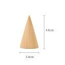 Supporto per anelli in legno a forma di cono, portagioie 4,8 × 2,8 cm, organizer da tavolo per esposizione di anelli 2