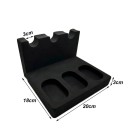 Supporto per armi 3 sloti dimensioni compatte 20×18×3 cm schiuma EVA supporto nero per un'organizzazione chiara e sicura delle pistole 3
