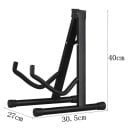 Supporto per chitarra portatile in metallo 40×30,5×27 cm Nero supporto pieghevole per chitarre acustiche ed elettriche Supporto stabile 4