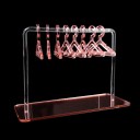 Supporto per gioielli trasparente in acrilico con appendini e base specchiata 15 × 6 × 11 cm organizzatore da tavolo con mini ganci 4