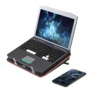 Supporto per laptop V1 con ventilatore 5000 rpm e hub USB per notebook da 13 a 17,3 pollici regolabile in 7 posizioni nero con bordo rosso 5