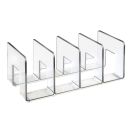 Supporto per libri in acrilico con più scomparti 34 x 14,3 x 13,3 x 8 cm organizzatore da scrivania per libri e documenti uso ufficio 4