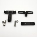Supporto per luce posteriore per bicicletta elettrica e e-bike Montaggio su binari della sella Angolo regolabile Plastica ABS 8 x 5,5 cm Nero Per 3