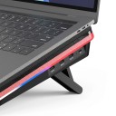 Supporto per notebook V2 da 13 a 17,3 pollici con retroilluminazione RGB, hub USB e ventilatore 5000 rpm nero con striscia rossa per notebook da gioco 2