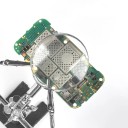 Supporto per saldatore con lente di vetro e clip metallico Strumento terza mano per saldatura riparazione elettronica supporto 5x lente 4