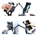 Supporto per telefono mobile 4,5–7" per manubrio Antiscivolo Rotazione 360° Supporto universale per bici Sicurezza di fissaggio del telefono 3