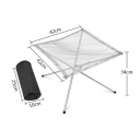 Supporto pieghevole in acciaio inox per focolare 42 x 42 x 34 cm Supporto per barbecue portatile Focolare da campeggio Accessori da giardino per il fuoco 3